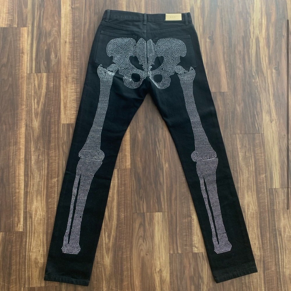 MNML Rhinestone Skeleton Jeans